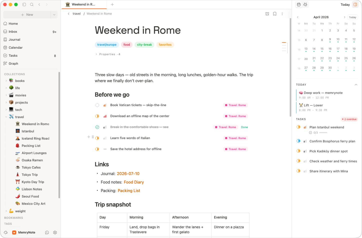 memrynote — Notes, tasks & journal in one local-first app